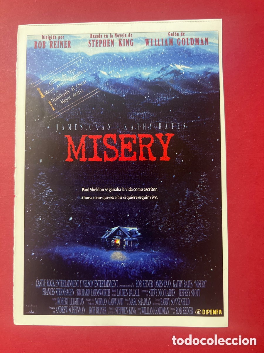 Cine: W93. TERROR - MAN&Iacute;A STEPHEN KING - MISERY