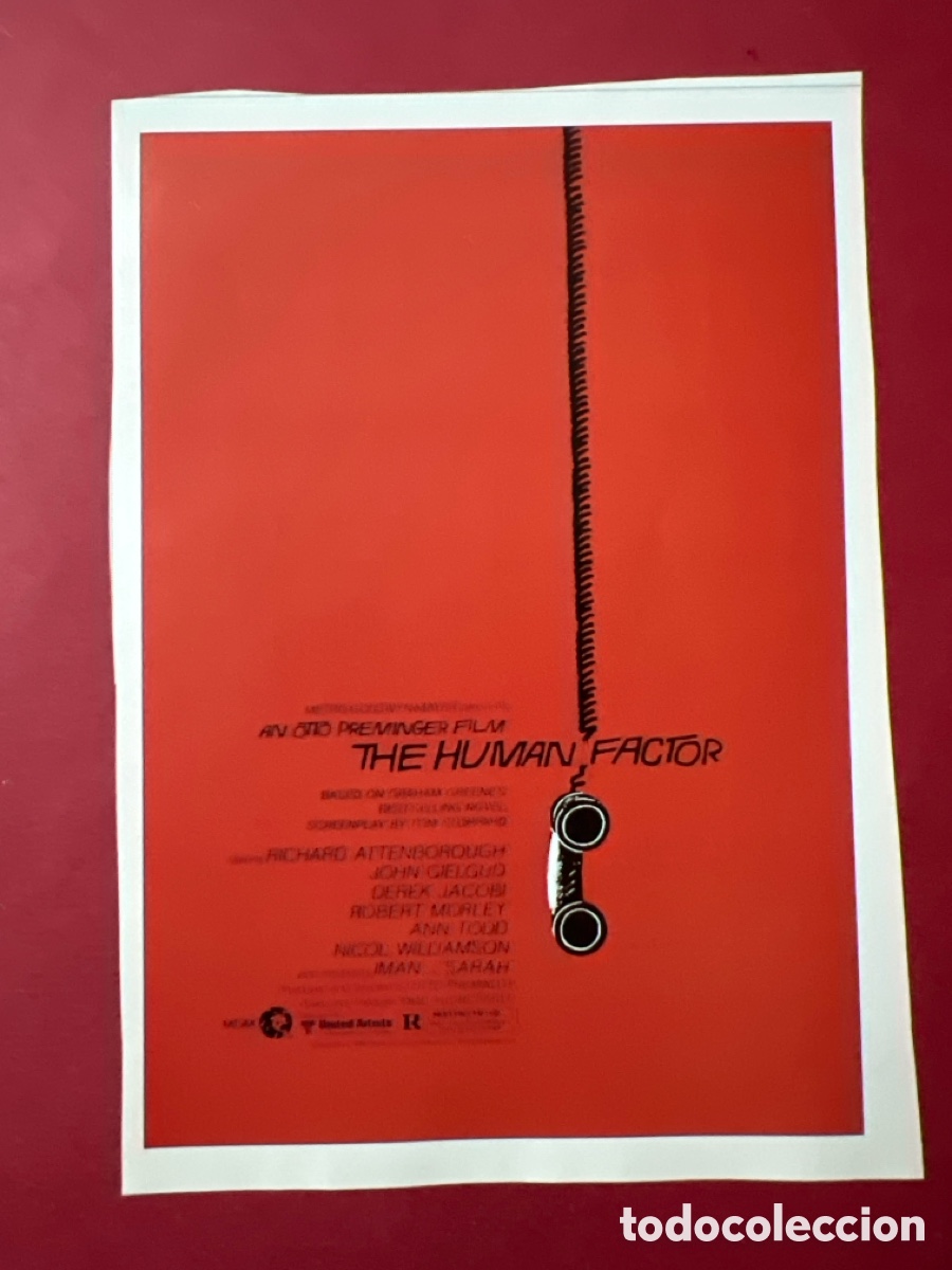 Cine: W114. CARTEL-MAN&Iacute;A ESP&Iacute;AS BRIT&Aacute;NICOS - EL FACTOR HUMANO