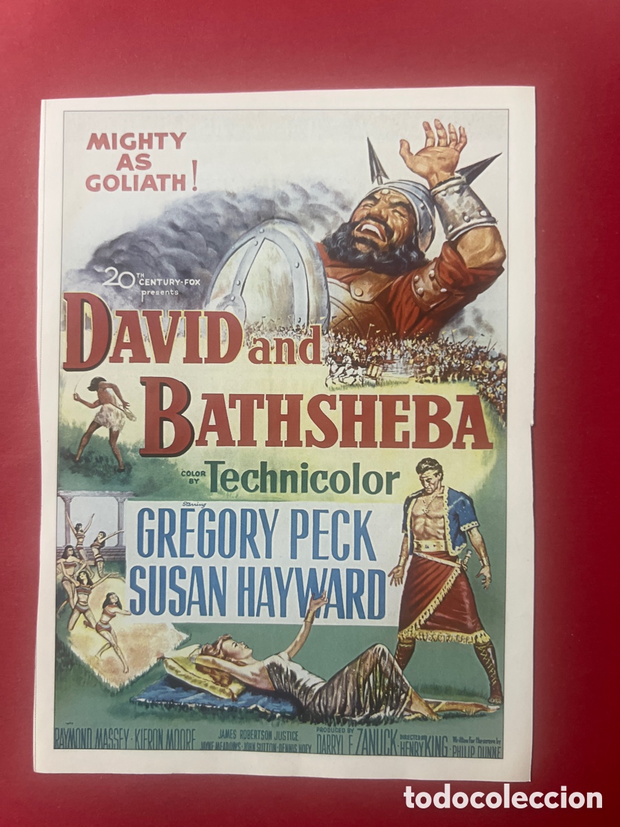 Cine: W119. CARTEL-MAN&Iacute;A CL&Aacute;SICOS CINE B&Iacute;BLICO- DAVID Y BETSABE