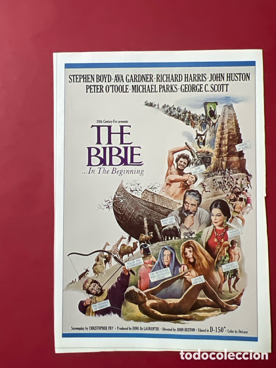 Cine: W120. CARTEL-MAN&Iacute;A CL&Aacute;SICOS CINE B&Iacute;BLICO- LA BIBLIA