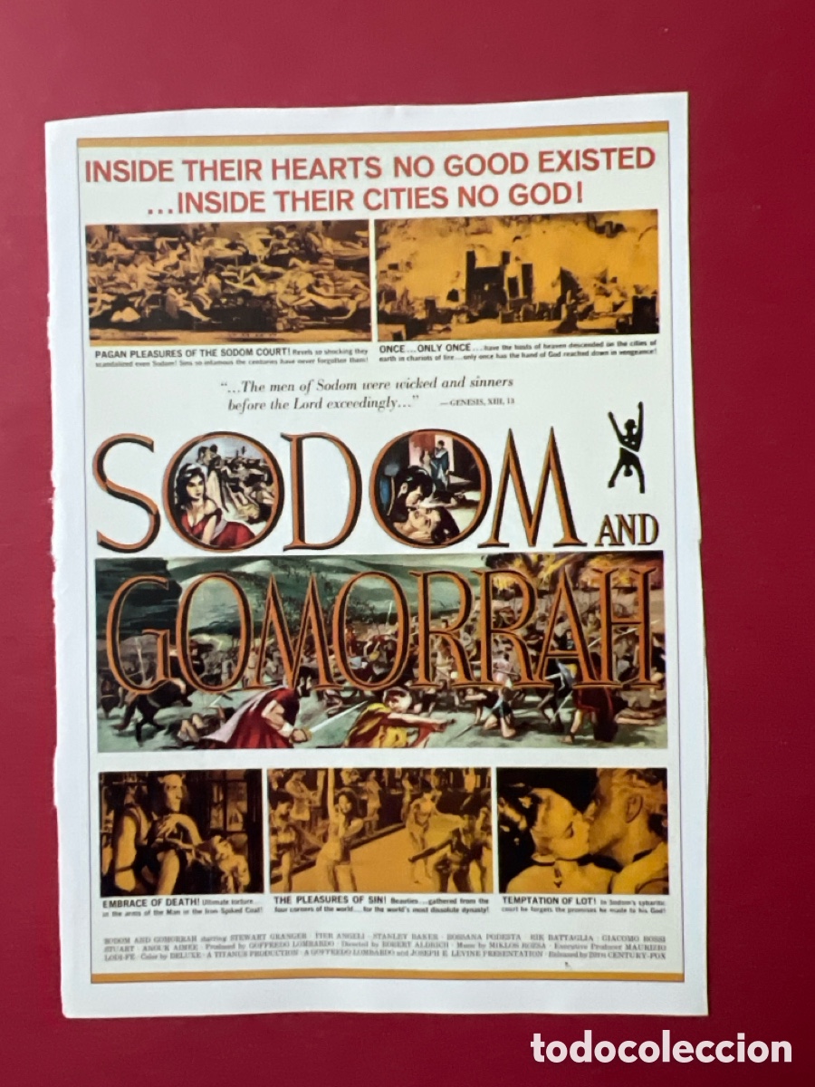 Cine: W125. CARTEL-MAN&Iacute;A CL&Aacute;SICOS CINE B&Iacute;BLICO- SIDOMA Y GOMORRA