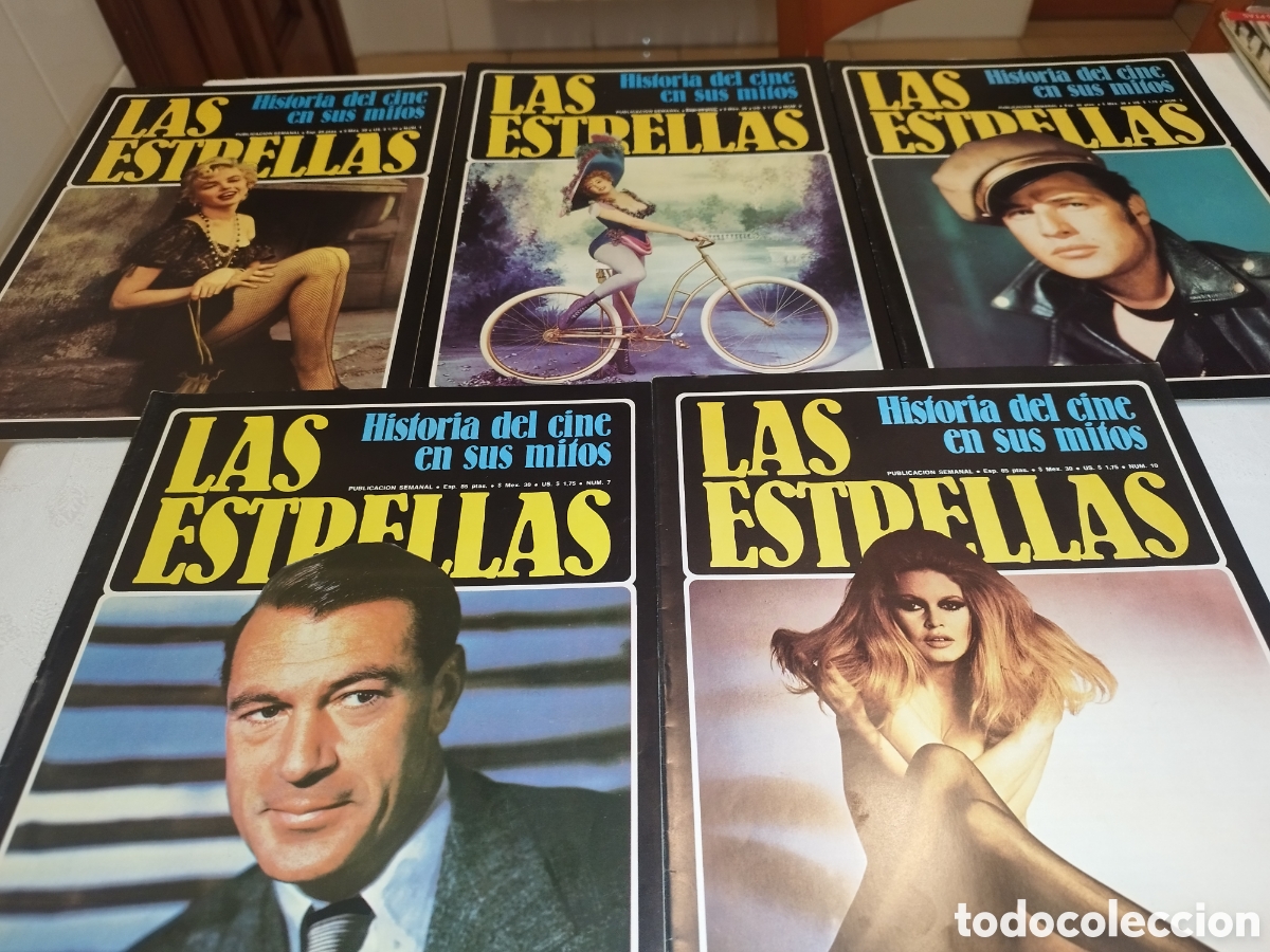 Cine: REVISTA HISTORIA DEL CINE EN SUS MITOS: LAS ESTRELLAS N.&ordm; 1, 2, 3, 7 Y 10. ED. URBION, 1980.
