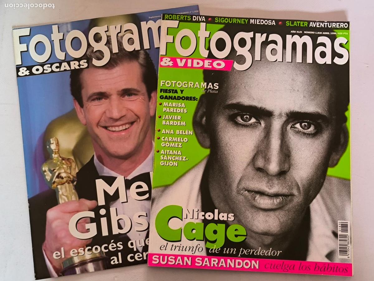 Cine: FOTOGRAMAS A&Ntilde;O XLIX N&ordm; 1830 + SUPLEMENTO MEL GIBSON - ABRIL 1996 - NICOLAS CAGE (IP)