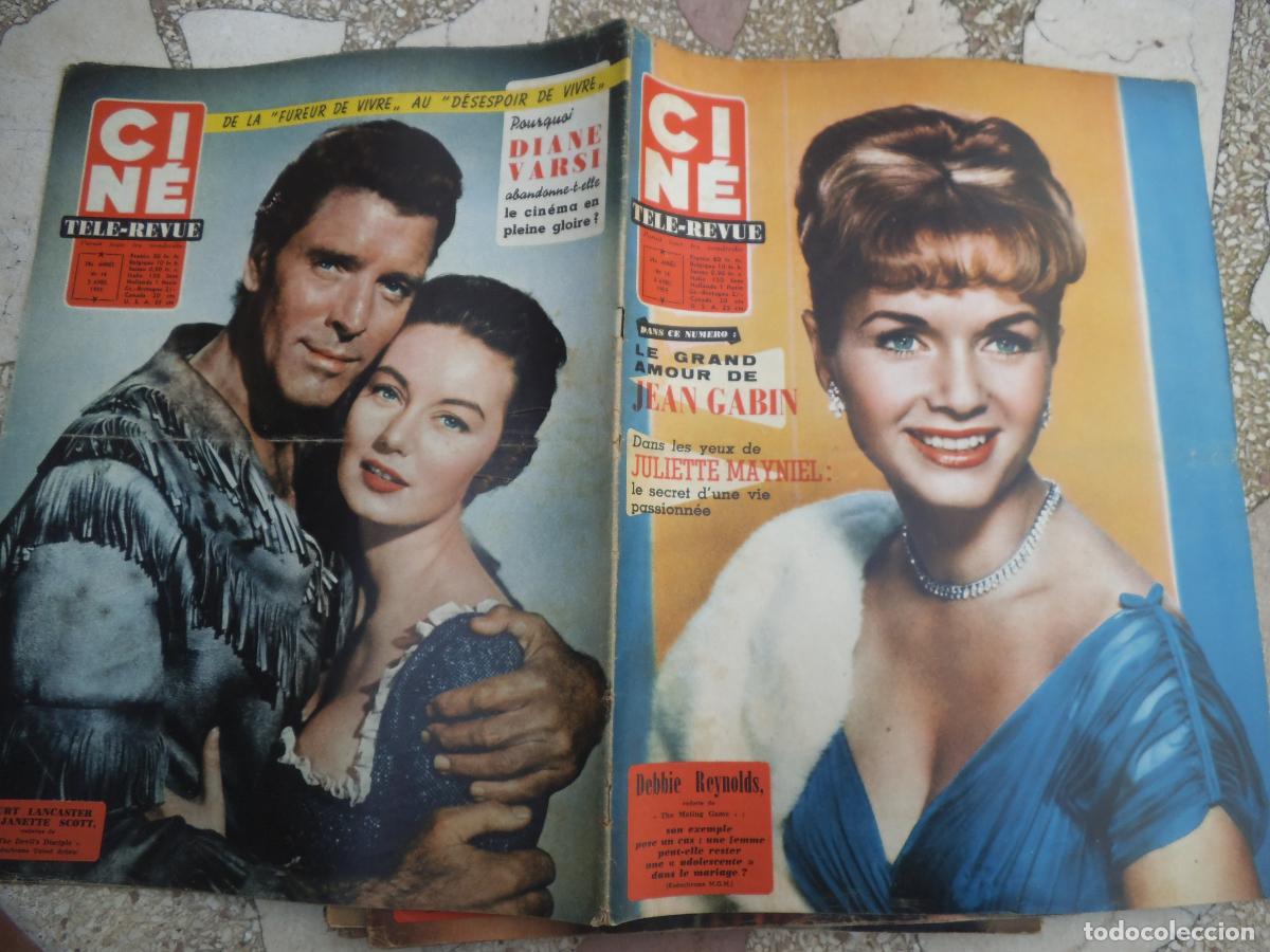 Cine: cine revue n&ordm; 14, 1959, portada debbie reynolds, janette scott y burt lancaster