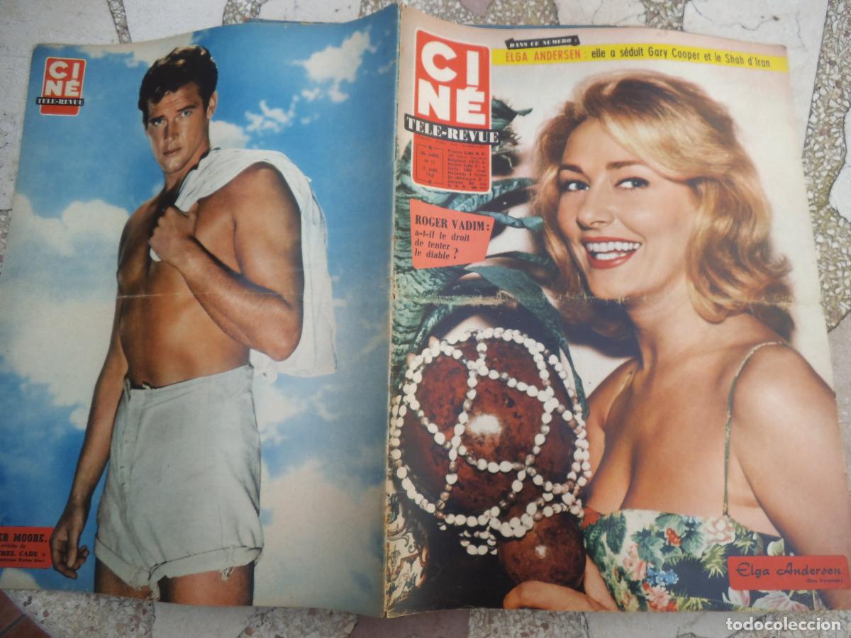 Cine: cine revue n&ordm; 17, 1960, portada elga andersen, roger moore