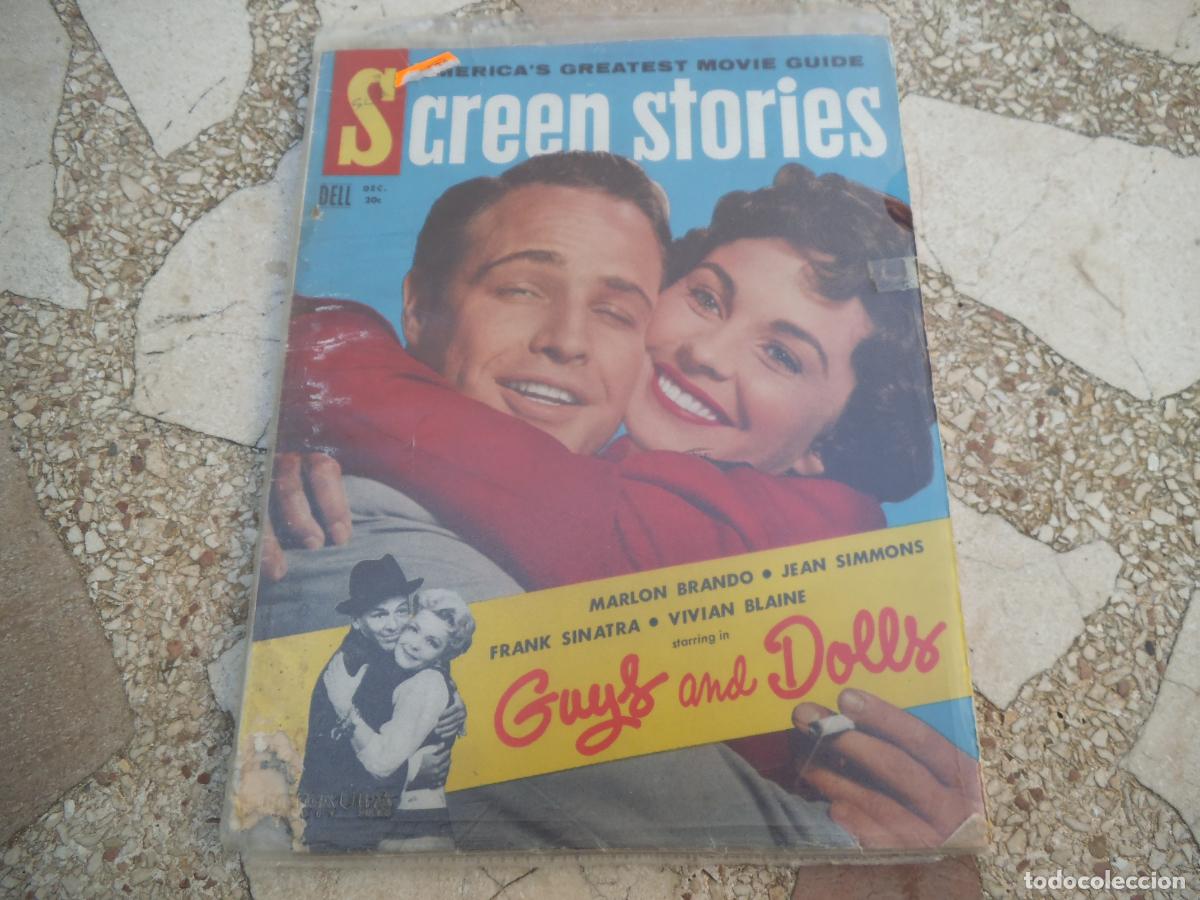 Cine: revista de cine u.s.a, screen stories, vol-54,n&ordm; 6, 1955, marlon brando y jean simmons, sinatra vivi