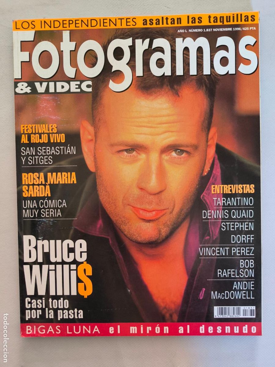 Cine: FOTOGRAMAS A&Ntilde;O L N&ordm; 1837- NOVIEMBRE 1996 - BRUCE WILLIS (047A)