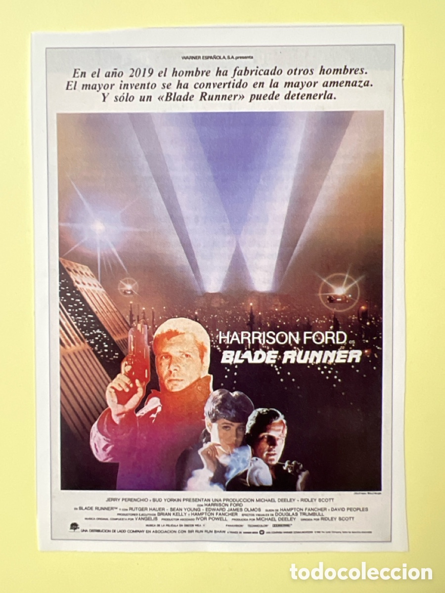 Cinema: W153. CARTEL-MAN&Iacute;A NOVELAS DE CIENCIA - FICCI&Oacute;N - BLADE RUNNER