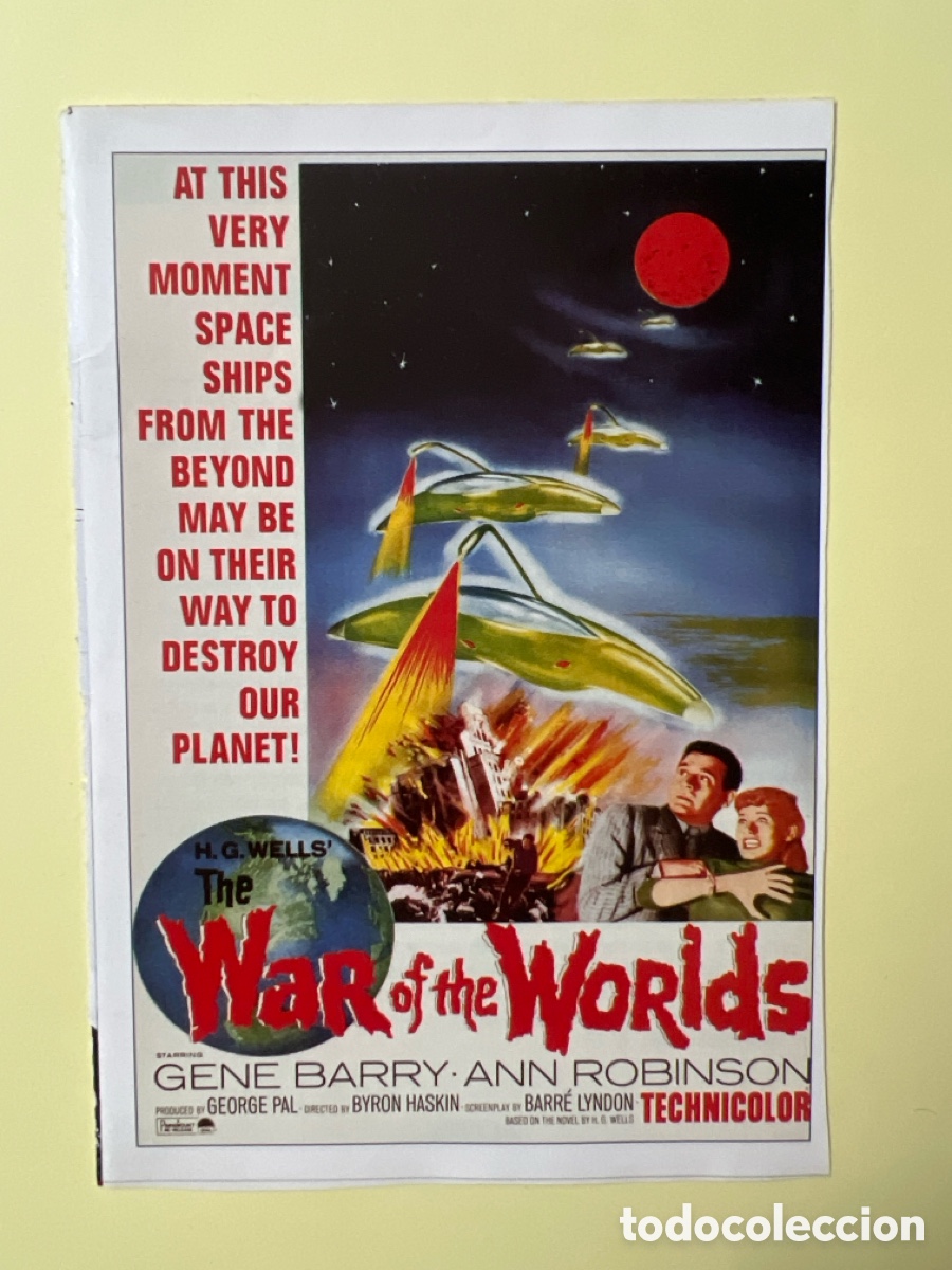 Kino: W154. CARTEL-MAN&Iacute;A NOVELAS DE CIENCIA - FICCI&Oacute;N - LA GUERRA DE LOS MUNDOS