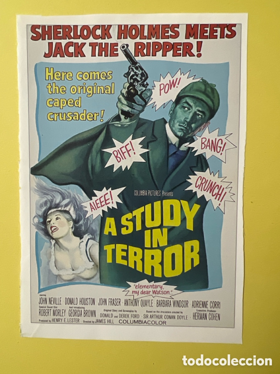 Cine: W178. CARTEL MAN&Iacute;A - SHERLOCK HOLMES - ESTUDI&Oacute; DE TERROR