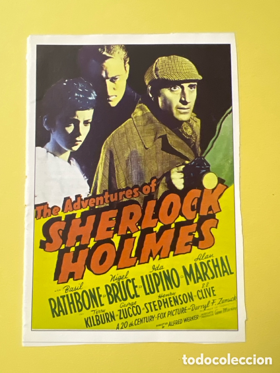 Cine: W180. CARTEL MAN&Iacute;A - SHERLOCK HOLMES - LAS AVENTURAS DE SHERLOCK HOLMES
