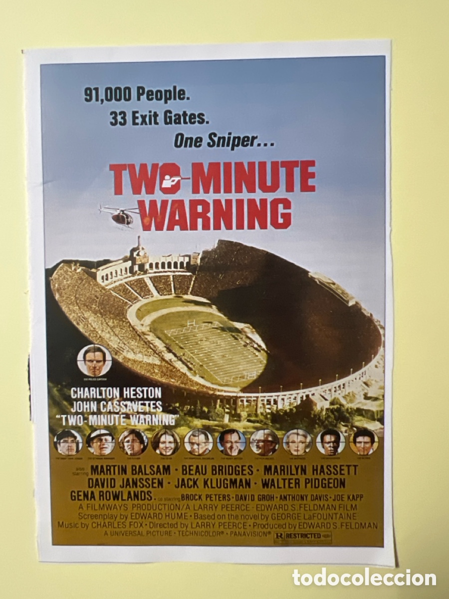 Cine: W198. CARTEL-MANIA FRANCOTIRADORES - P&Aacute;NICO EN EL ESTADIO