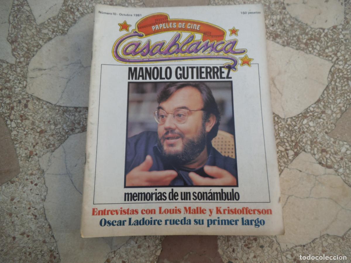 Cine: papeles de cine casablanca n&ordm; 10, 1981, manolo gutierrez, oscar ladoire, louis malle y kristofferson