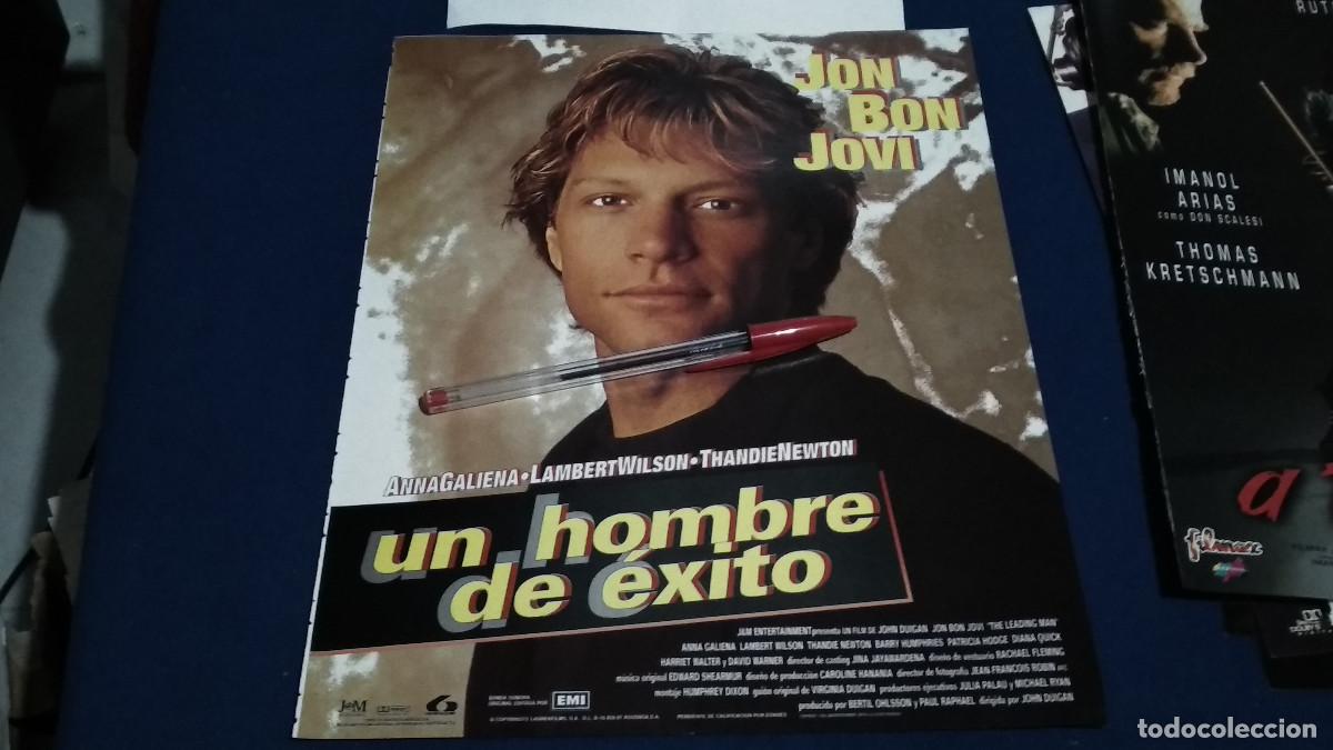 Cine: UN HOMBRE DE &Eacute;XITO / JON BON JOVI - P&Oacute;STER PELICULA CINE HOJA REVISTA RECORTE A4