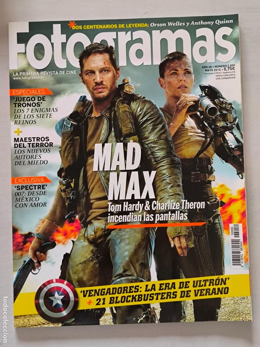 Cine: FOTOGRAMAS N&ordm; 2059 - A&Ntilde;O 68 - MAYO 2015 - MAD MAX: FURIA EN LA CARRETERA / VENGADORES (HL)
