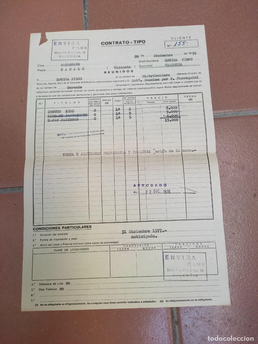 Cine: contrato tipo - Envisa Films - para Cine Patronato de Canals - Diciembre 1976 (2)
