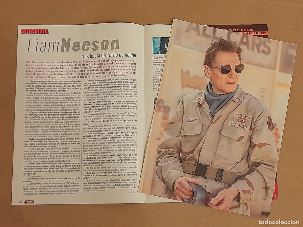 Cine: ENTREVISTA ACTOR LIAM NEESON (TURNO DE NOCHE, 2026) 2 PAGINAS (2 HOJAS DE REVISTA)