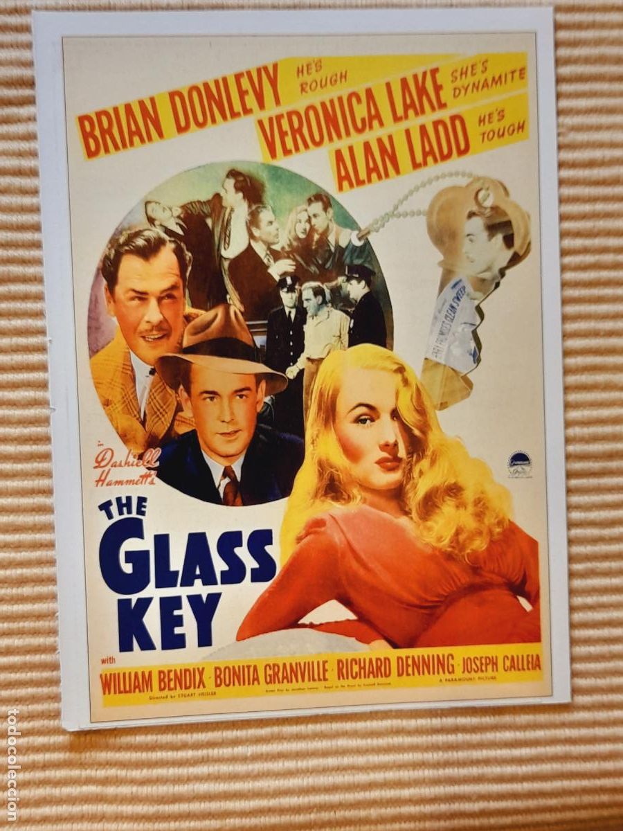 Cine: FICHA CINE NEGRO. LA LLAVE DE CRISTAL (1942) Brian Donlevy, Veronica Lake, Alan Ladd