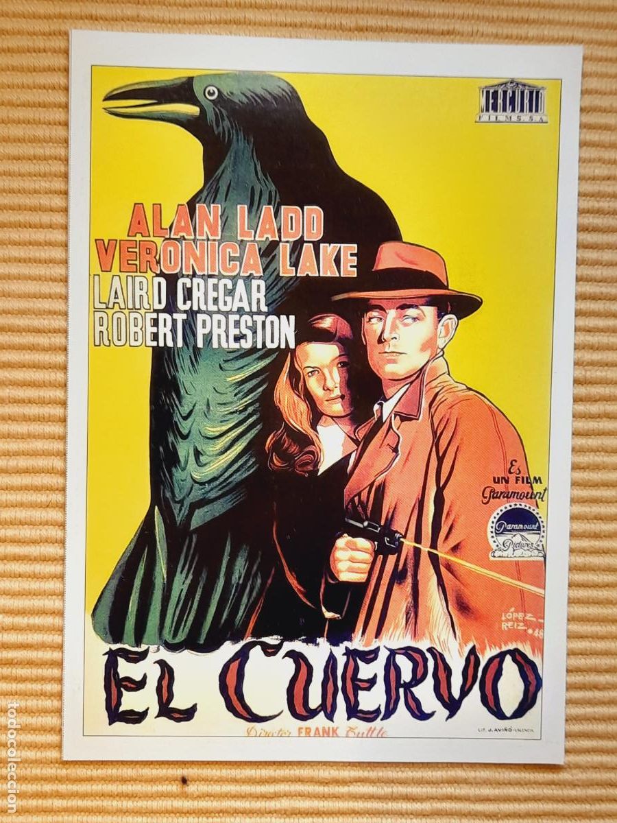 Cine: FICHA CINE NEGRO. EL CUERVO (1942) Alan Ladd, Veronica Lake