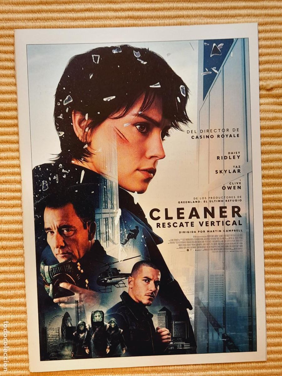 Cine: FICHA CINE. CLEANER: RESCATE VERTICAL (2025) Daisy Ridley, Taz Skylar, Clive Owen