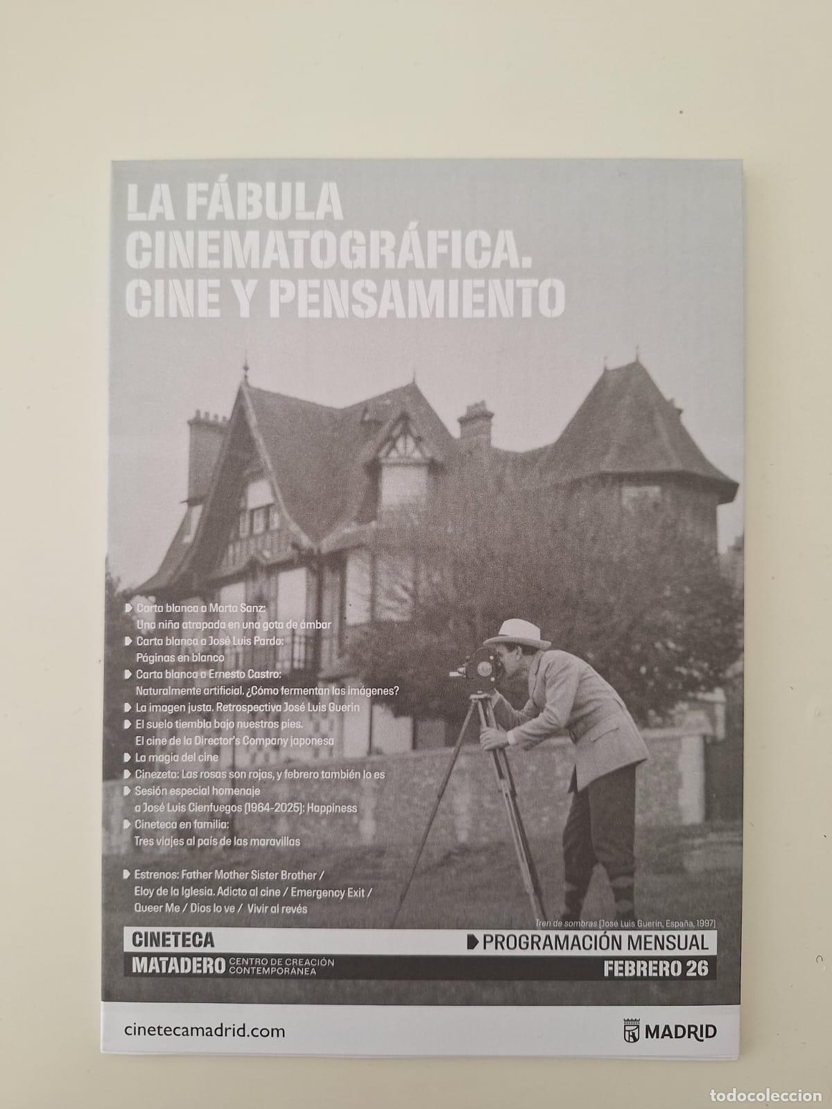 Cine: Folleto programa Cineteca Madrid Matadero La f&aacute;bula cinematogr&aacute;fica Cine y pensamiento Febrero 2026