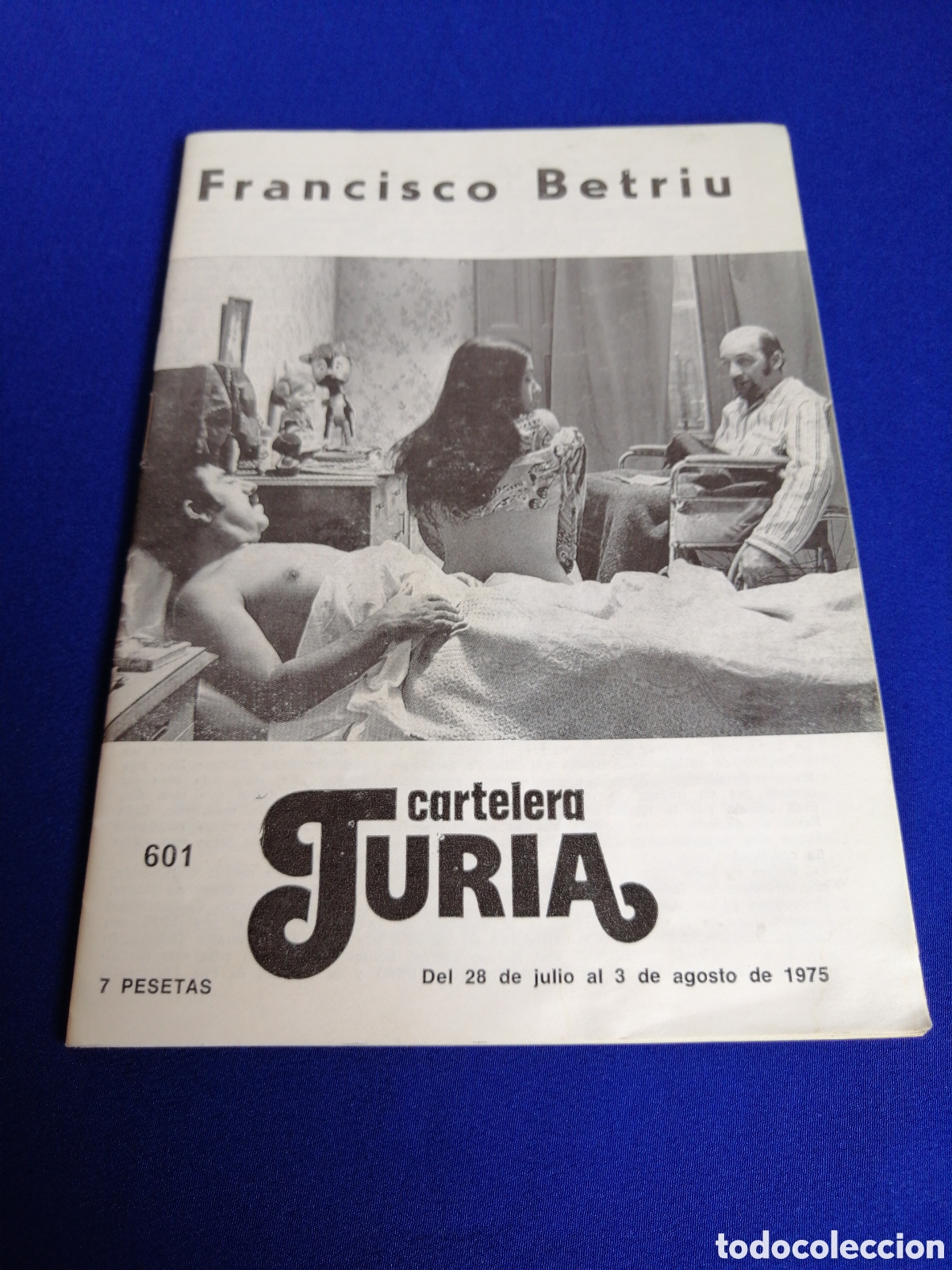 Cine: CARTELERA TURIA N&Uacute;MERO 601 A&Ntilde;O 1975 - PORTADA FRANCISCO BETRIU