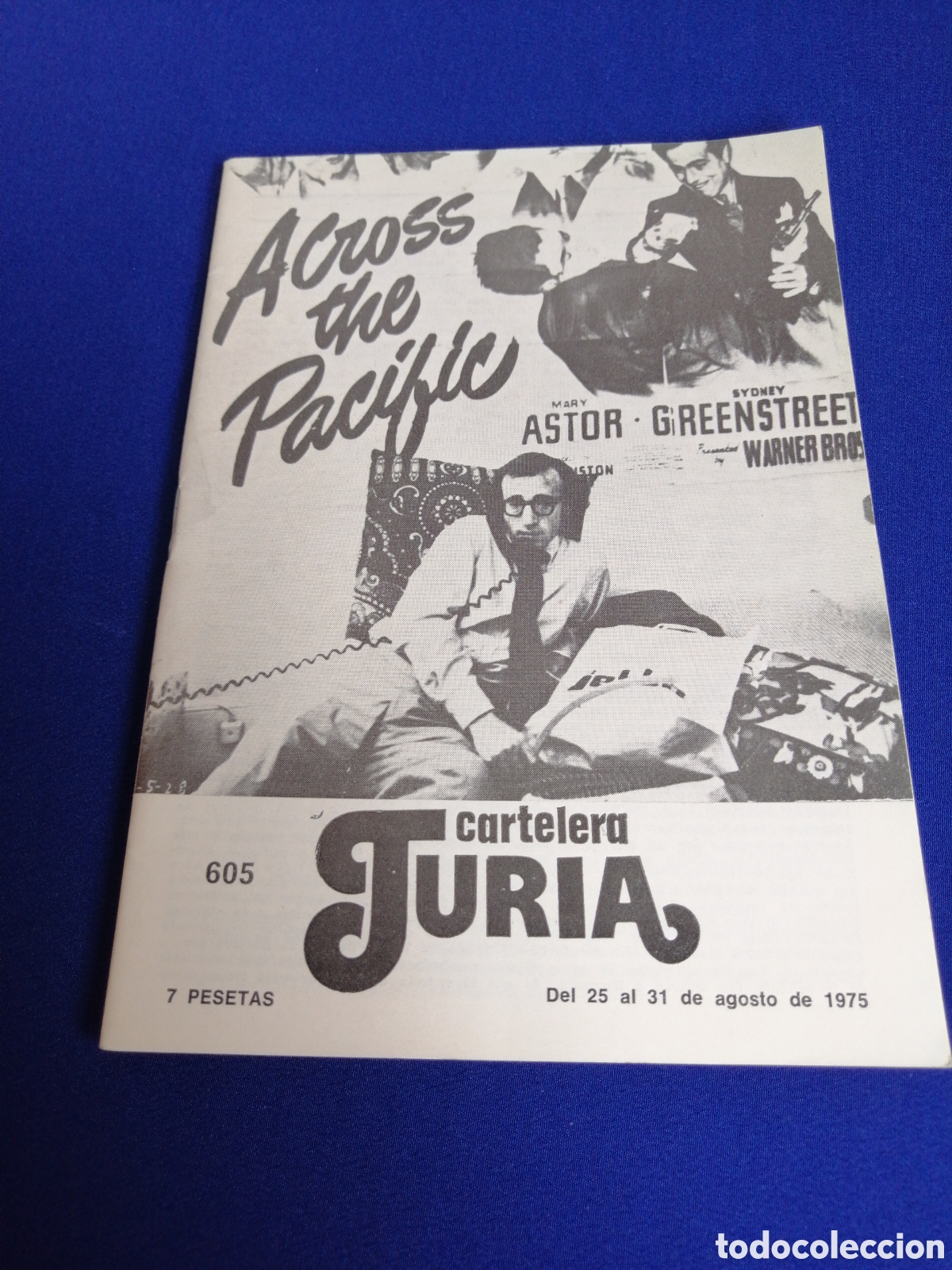 Cine: CARTELERA TURIA N&Uacute;MERO 605 A&Ntilde;O 1975 - PORTADA WOODY ALLEN - CONTRA PORTADA RAQUEL WELCH