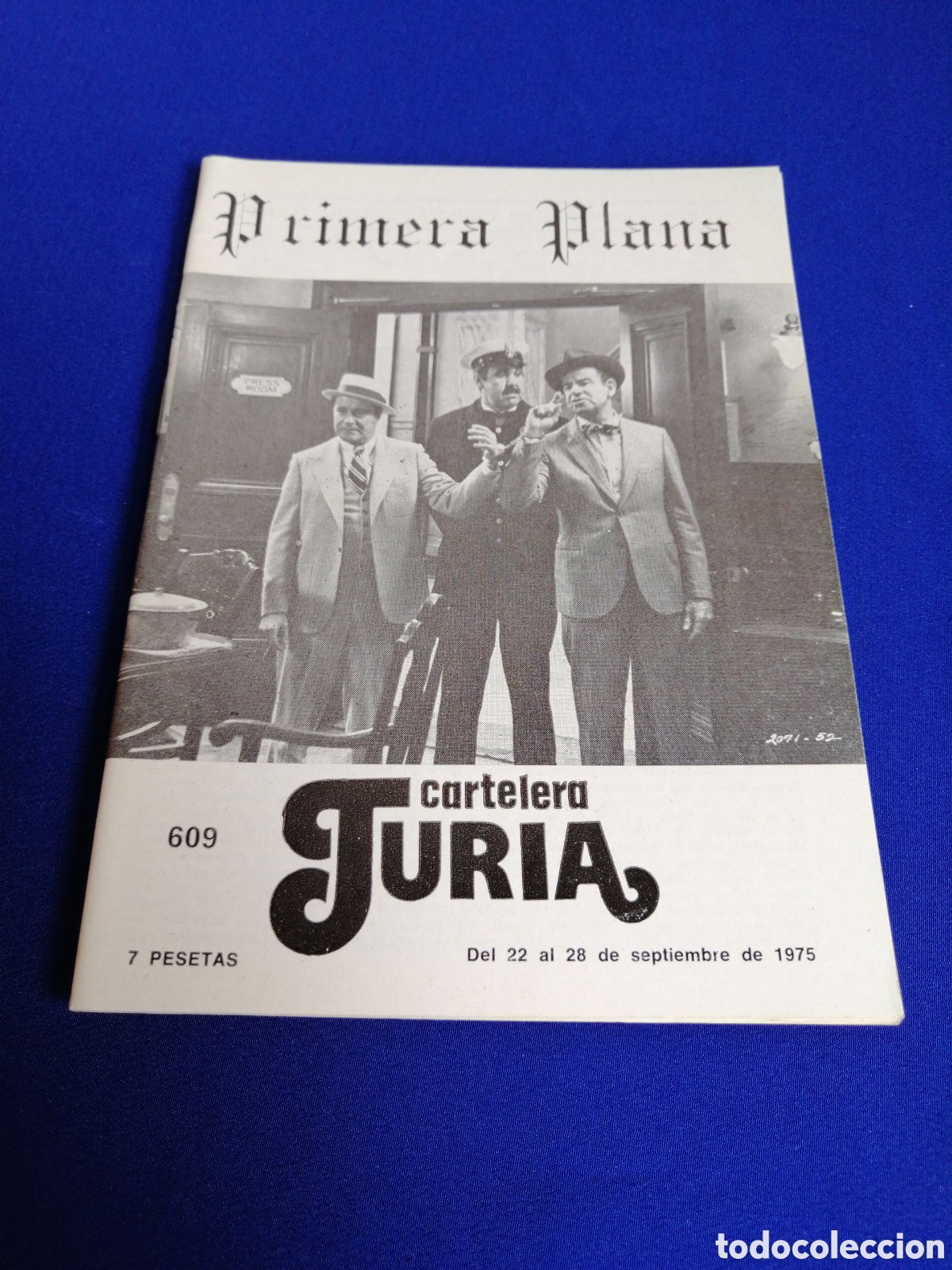 Cine: CARTELERA TURIA N&Uacute;MERO 609 A&Ntilde;O 1975 - PORTADA PRIMERA PLANA - CONTRAPORTADA COCHIYA VELASCO