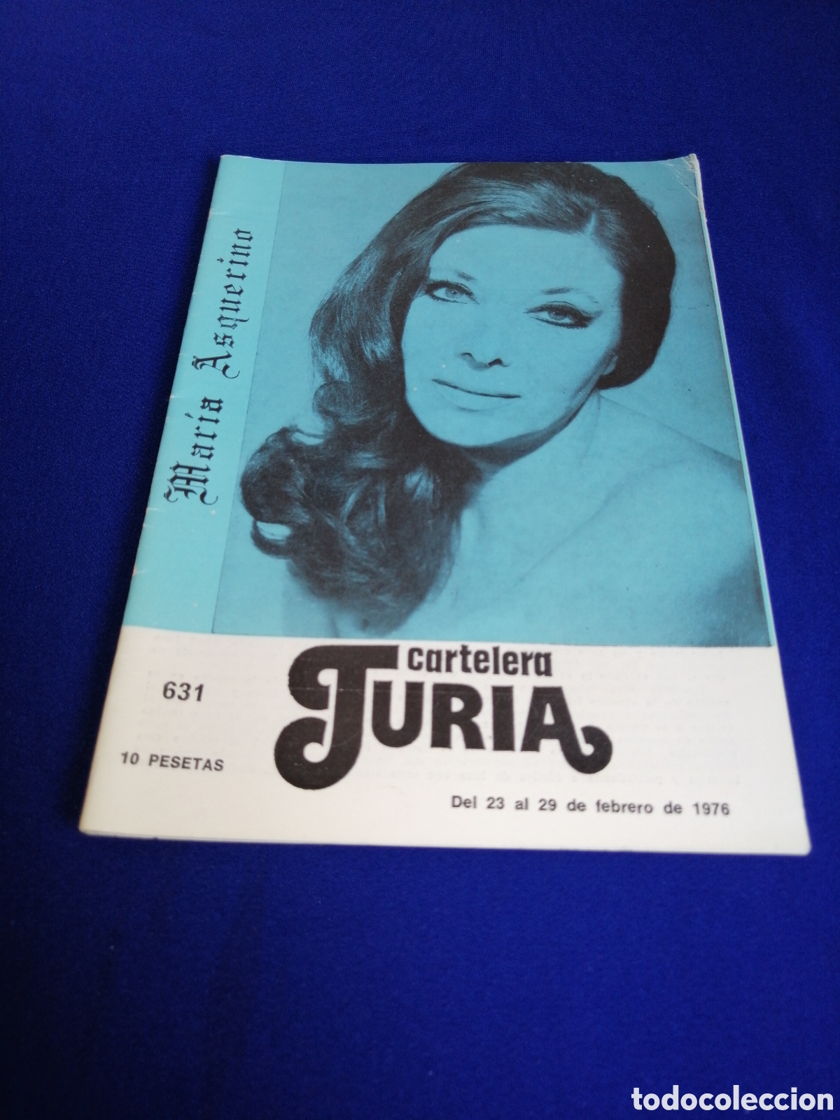 Cine: CARTELERA TURIA N&Uacute;MERO 631 A&Ntilde;O 1976 - PORTADA MARTA ASQUERINO - CONTRAPORTADA AUDREY HEPBURN