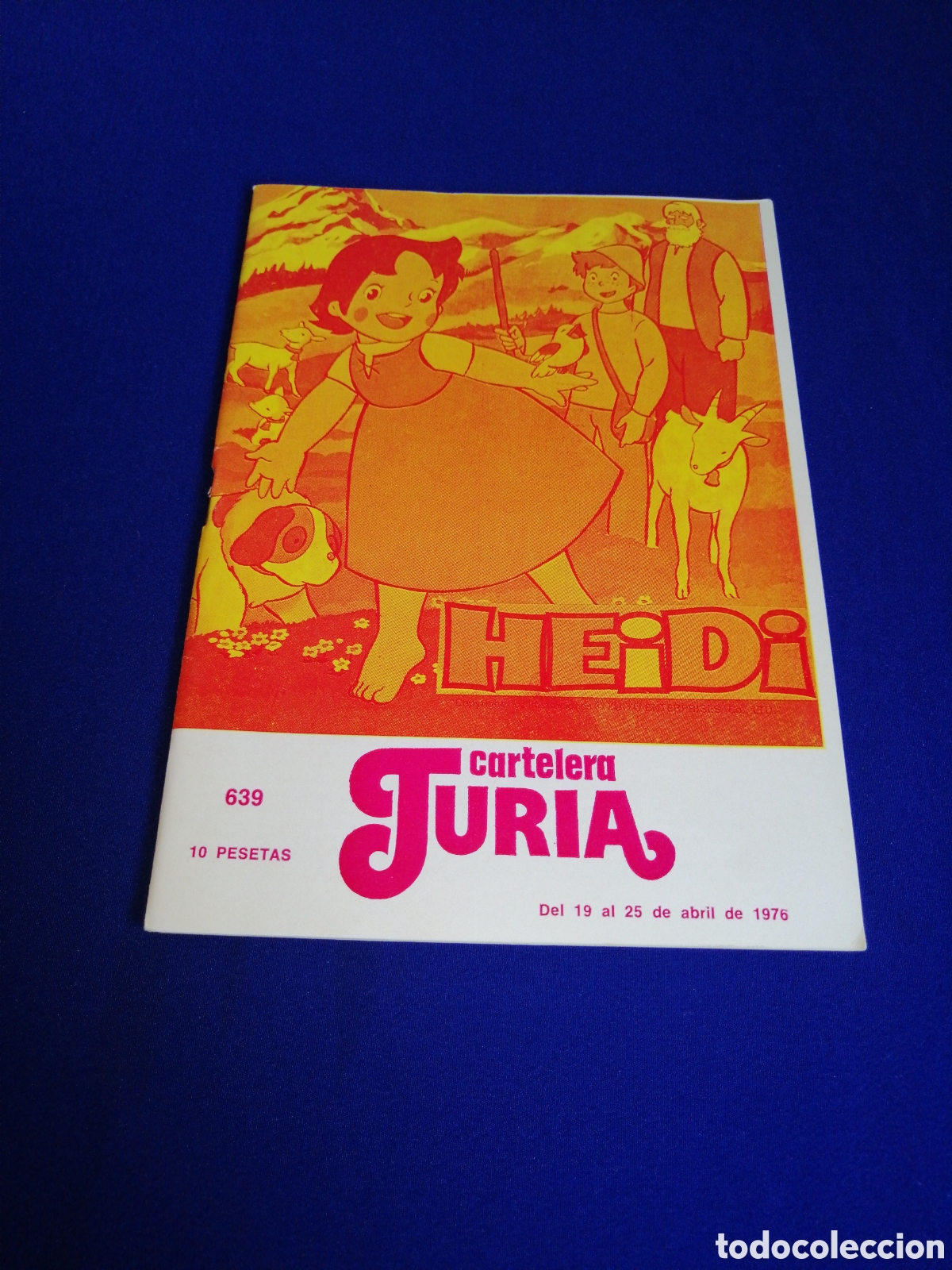 Cine: CARTELERA TURIA N&Uacute;MERO 639 A&Ntilde;O 1976 - PORTADA HEIDI - CONTRAPORTADA HEIDI COMIC