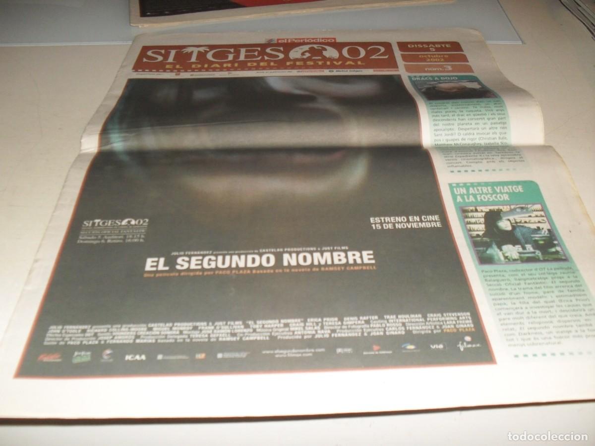 Cine: DIARIO FESTIVAL DE SITGES 2002,N&ordm; 3,CON EL 2&ordm; NOMBRE EN PORTADA.5/10/2002