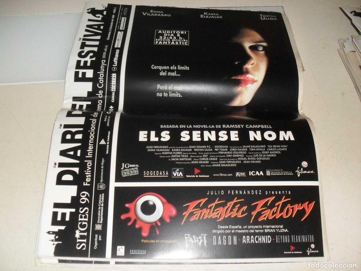Cine: DIARIO FESTIVAL DE SITGES 1999 N&ordm; 2,LOS SIN NOMBRE EN PORTADA.8/10/1999