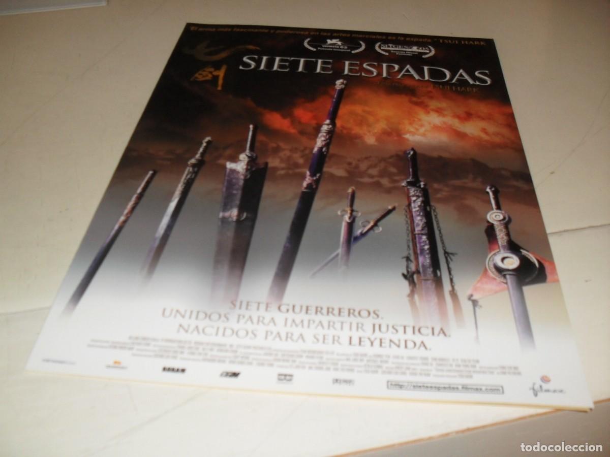 Cine: CARTEL,EN FORMATO A-4,DOBLE,DE LA PELICULA 7 ESPADAS,DE TSUI HARK,SITGES 2005