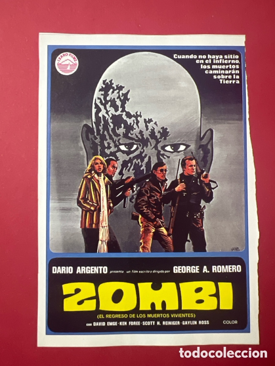 Cine: V196. CARTEL-MAN&Iacute;A ZOMBIES EN EL CINE . ZOMBI EL REGRESO DE LOS MUERTOS VIVIENTES