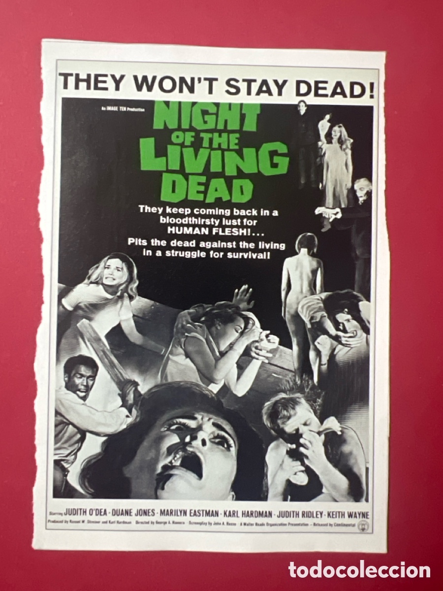 Cine: V194. CARTEL-MAN&Iacute;A ZOMBIES EN EL CINE . LA NOCHE DE LOS MUERTOS VIVIENTES