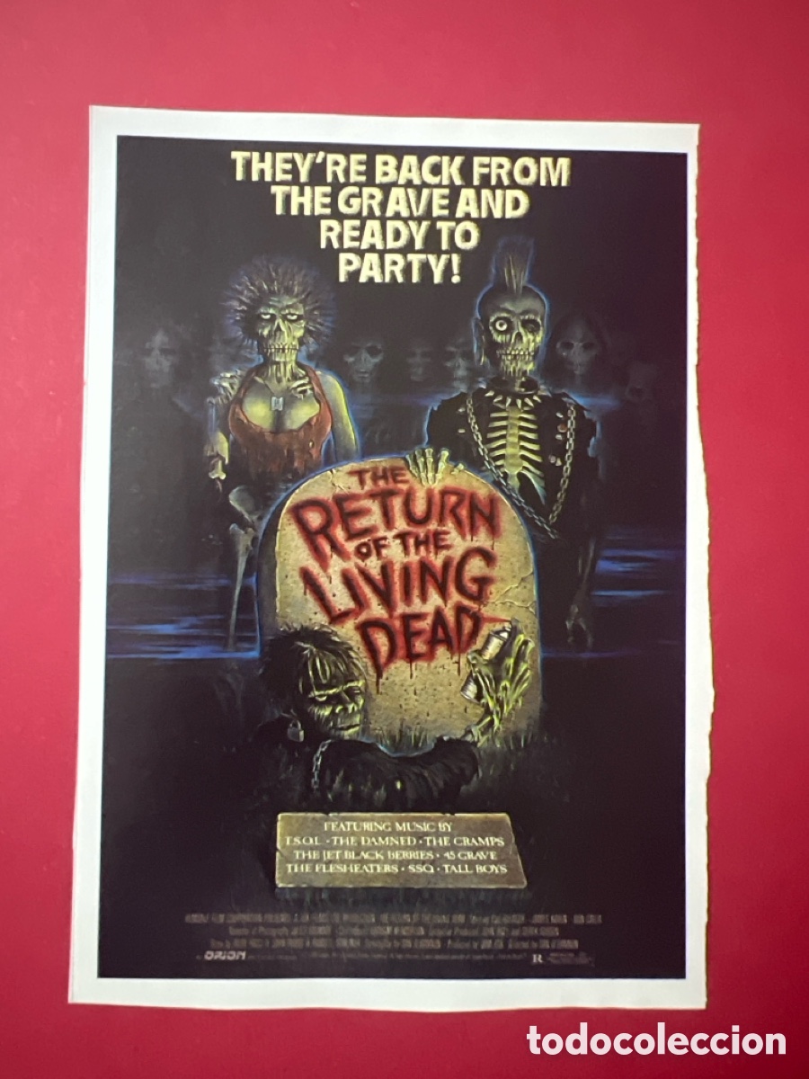 Cine: V195. CARTEL-MAN&Iacute;A ZOMBIES EN EL CINE . EL REGRESO DE LOS MUERTOS VIVIENTES