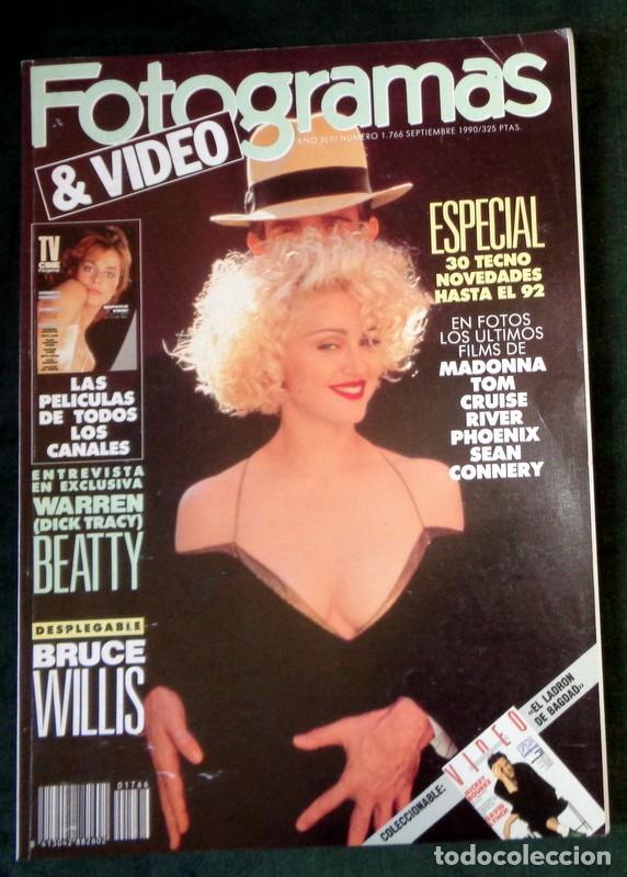 Cine: REVISTA CINE FOTOGRAMAS N&ordm;1766 Septiembre 1990. PORTADA MADONNA. DESPLEGABLE BRUCE WILLIS