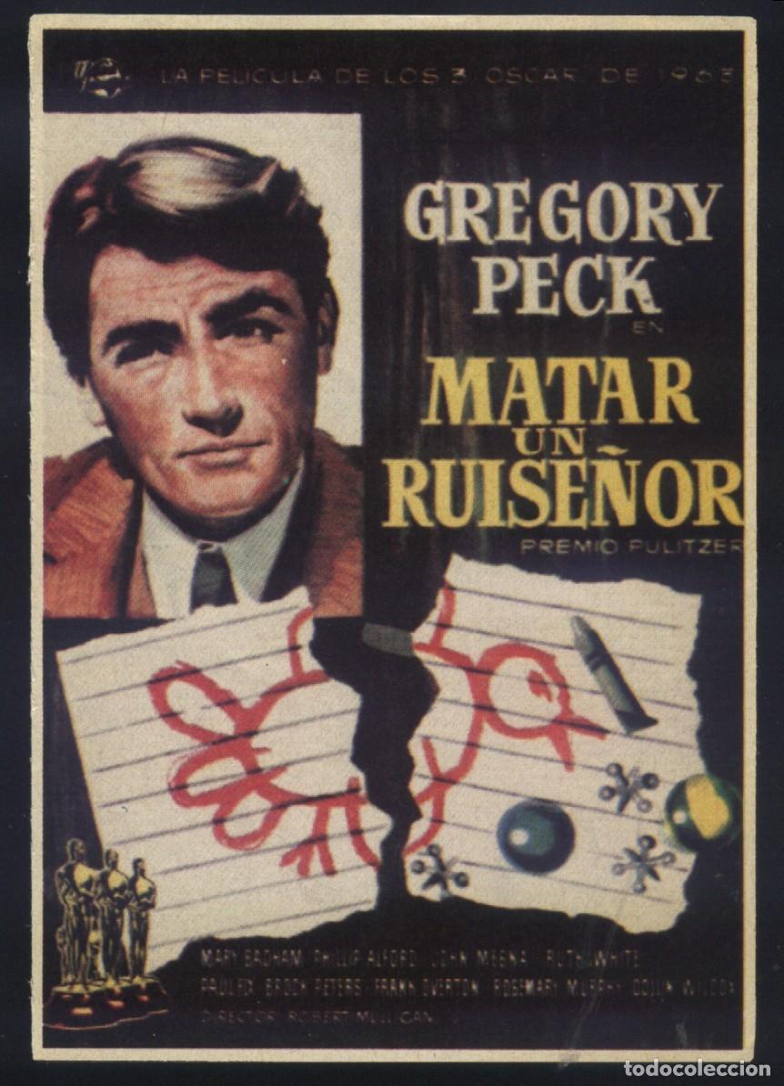 Cine: Q-11926- MATAR A UN RUISE&Ntilde;OR (To Kill a Mockingbird)(FICHA T&Eacute;CNICA) Gregory Peck