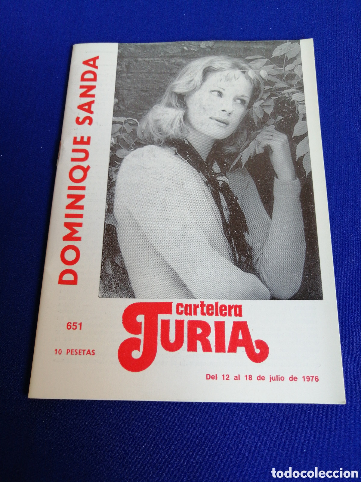 Cinema: CARTELERA TURIA N&Uacute;MERO 651 A&Ntilde;O 1976 PORTADA DOMINIQUE SANDRA