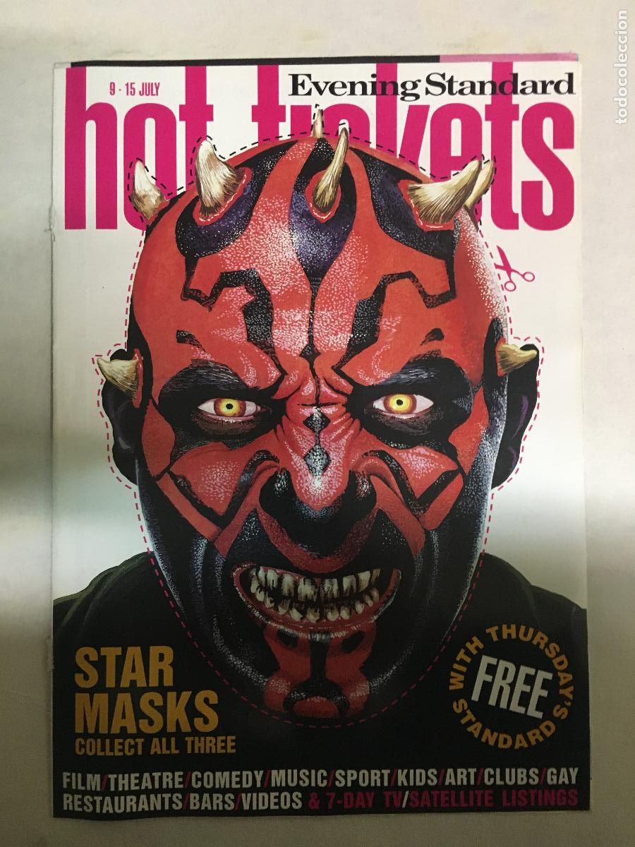 Cine: AFC95 EVENING STANDARD HOT TICKETS STAR WARS LA AMENAZA FANTASMA EPISODIO 1 REVISTA ORIGINAL INGLESA