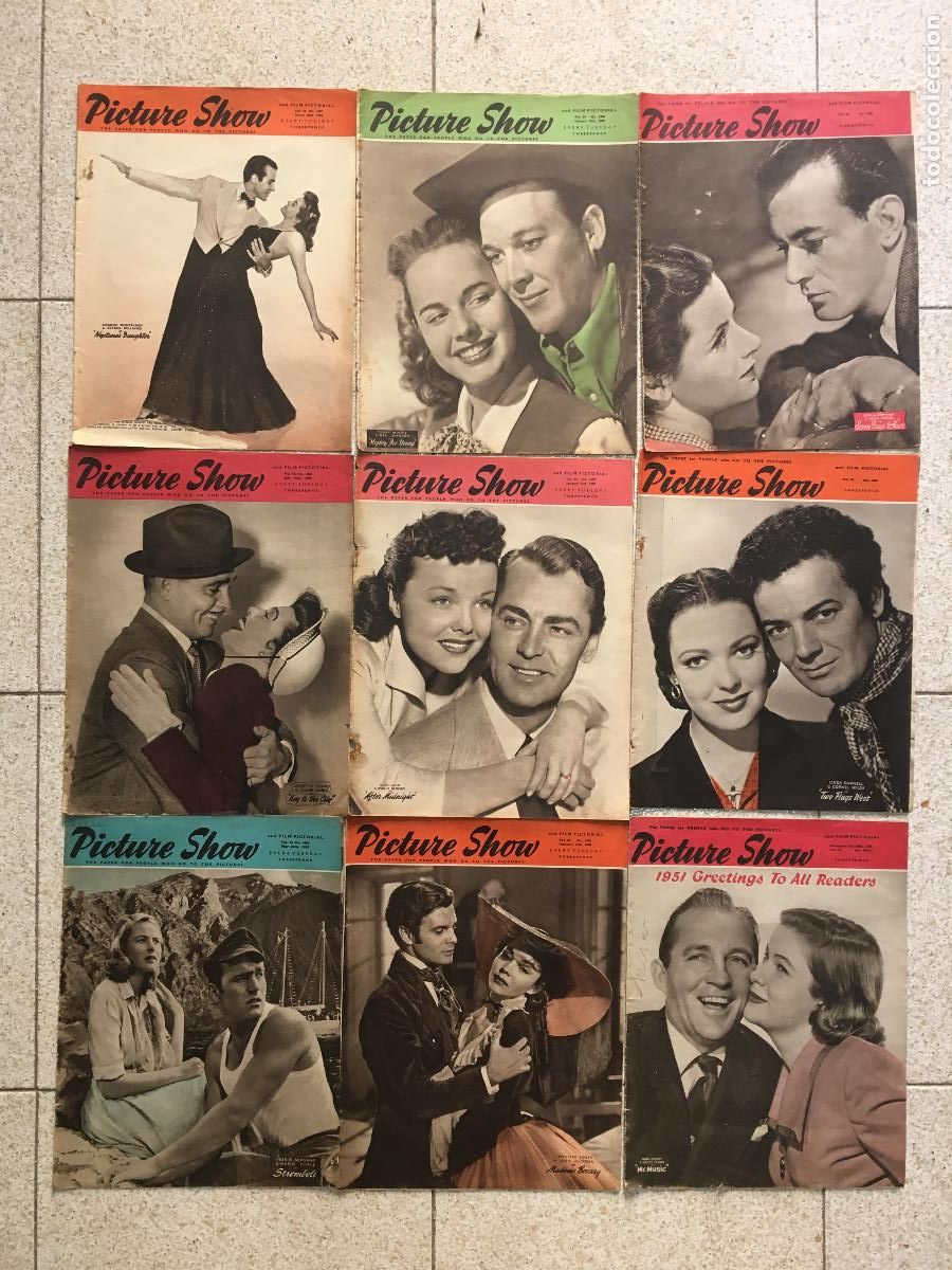 Cinema: AFD04 PICTURE SHOW LOTE 9 REVISTAS INGLESAS 1950 ALAN LADD LINDA DARNELL ESTHER WILLIAMS