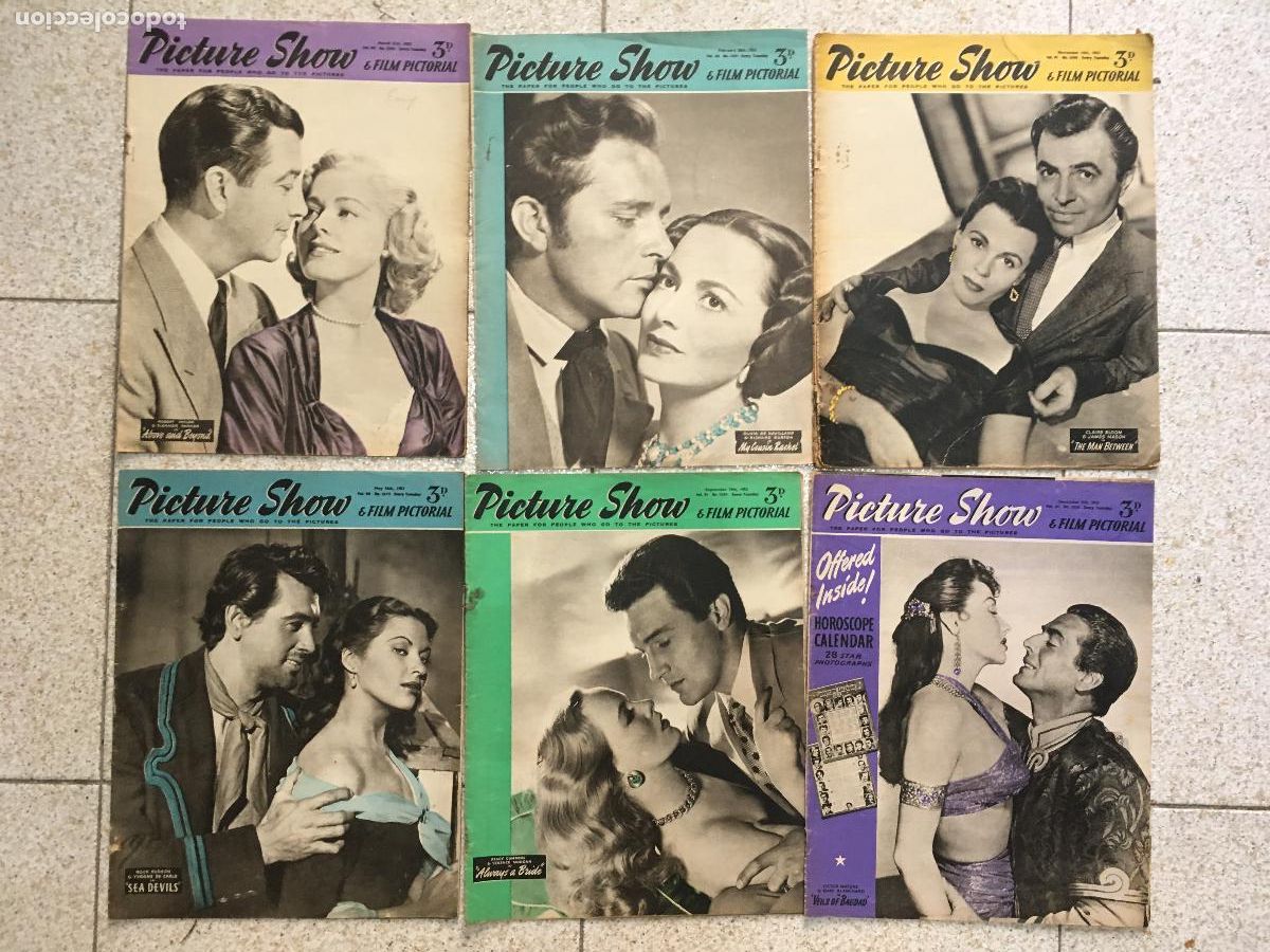 Cinema: AFD12 PICTURE SHOW LOTE 6 REVISTAS INGLESAS 1953 ROCK HUDSON OLIVIA DE HAVILLAND ELEANOR PARKER