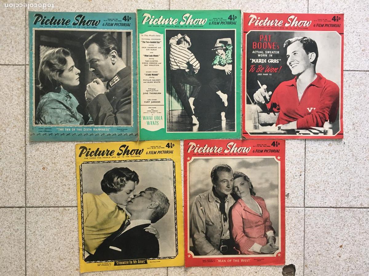 Cine: AFD13 PICTURE SHOW LOTE 5 REVISTAS INGLESAS 1959 GARY COOPER INGRID BERGMAN PAT BOONE