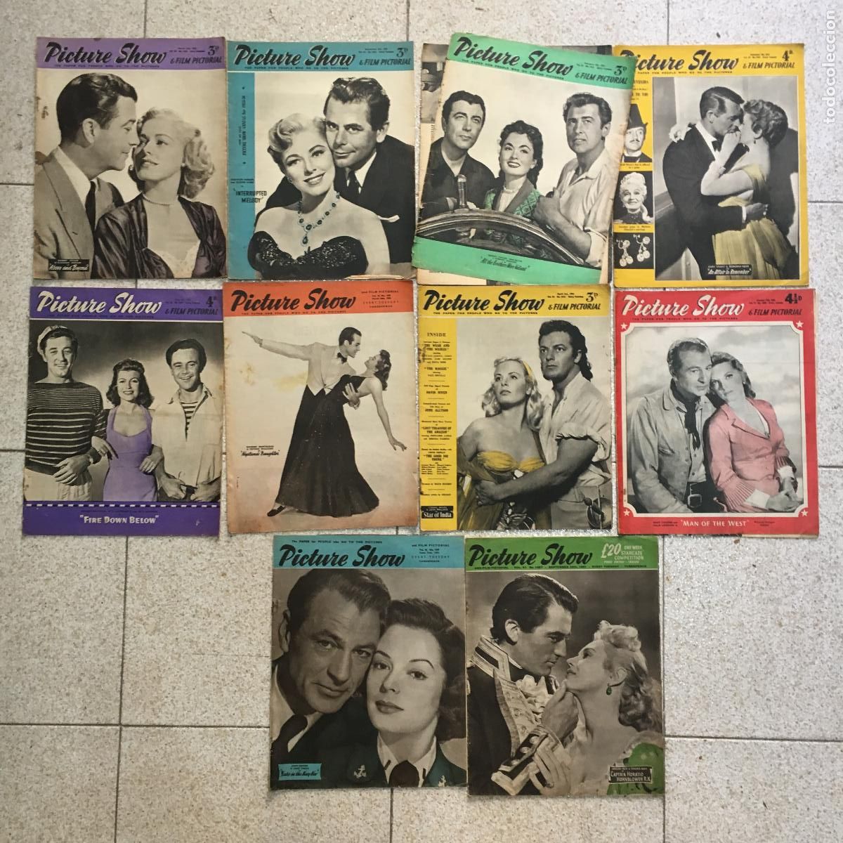 Cinema: AFD15 PICTURE SHOW LOTE 10 REVISTAS INGLESAS 1950-59 CARY GRANT RITA HAYWOTH GARY COOPER EL. PARKER
