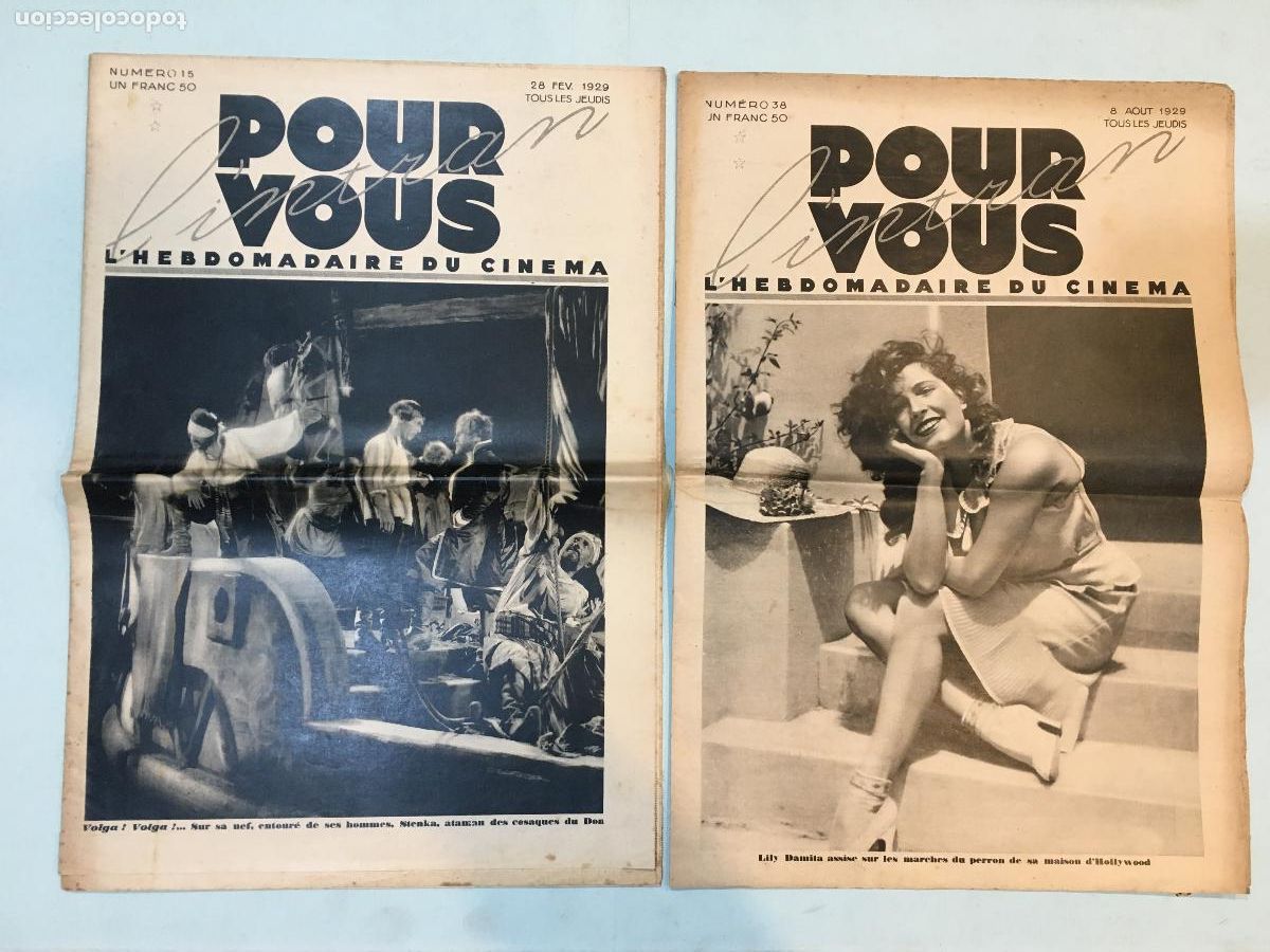 Cinema: AFD31 POUR VOUS LOTE 2 REVISTAS FRANCESAS 1929