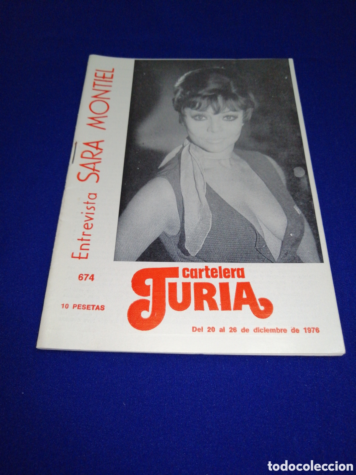 Cin&eacute;ma: CARTELERA TURIA N&Uacute;MERO 674 A&Ntilde;O 1976 PORTADA SARA MONTIEL