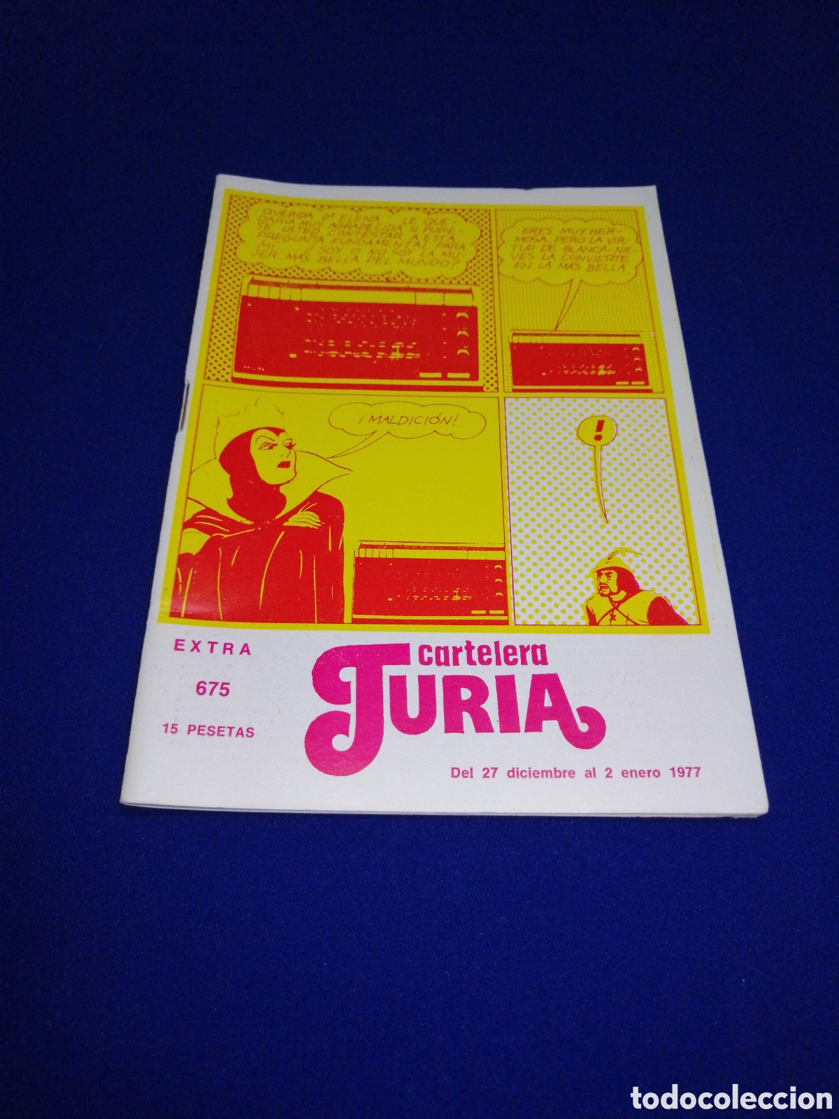 Cinema: CARTELERA TURIA N&Uacute;MERO 675 A&Ntilde;O 1977 PORTADA DIBUJO MIGUEL CALATAYUD