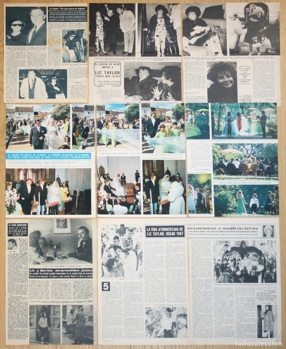 Cine: ELIZABETH LIZ TAYLOR lote prensa 1960s spain magazine clippings fotos actriz cine Richard Burton