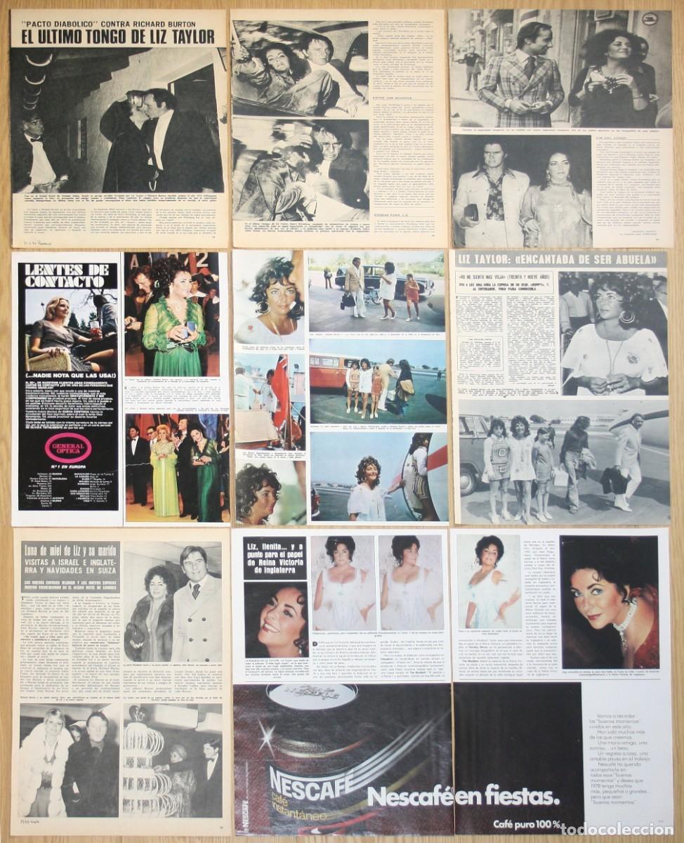 Cine: ELIZABETH LIZ TAYLOR lote prensa 1970s spain magazine clippings photos cinema Richard Burton
