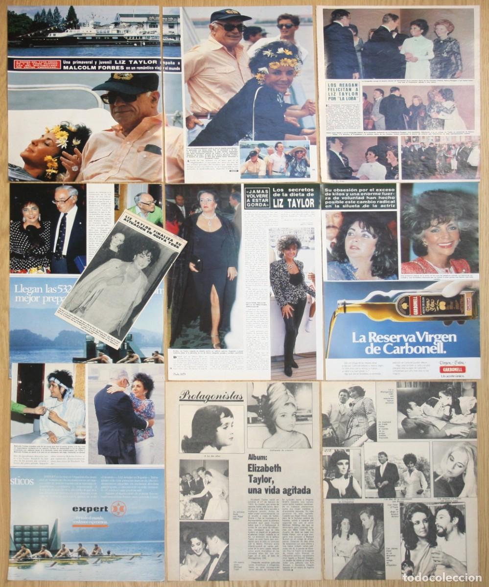Cine: ELIZABETH LIZ TAYLOR lote prensa 1980s spain magazine clippings fotos actriz cine recortes